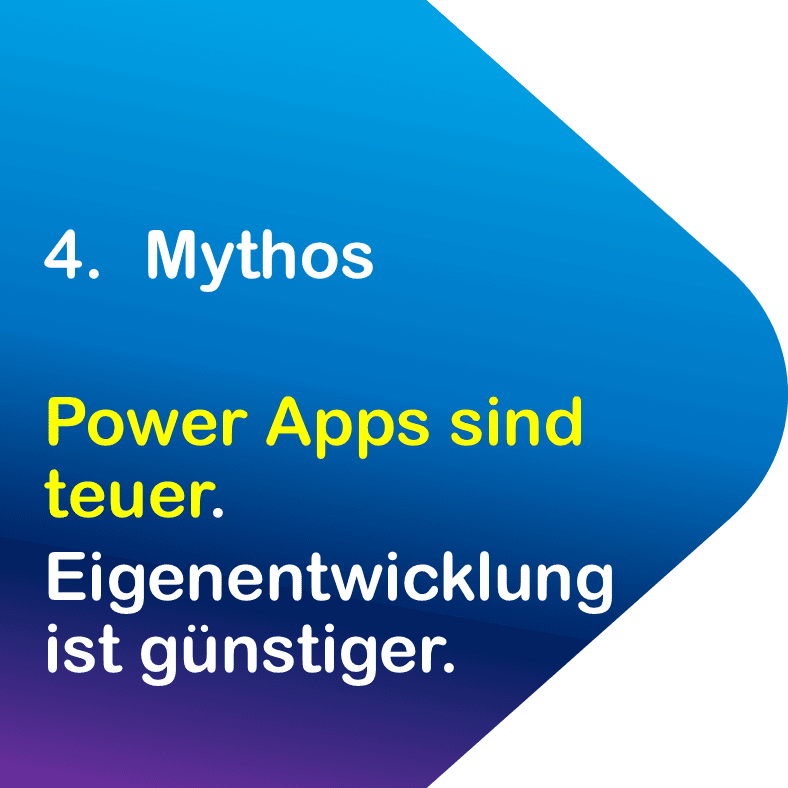 Vorurteil: Power Apps sind teuer. Eigenentwicklung ist günstiger.