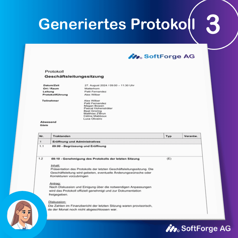 Sitzungsnachbereitung mit Sitzungsverwaltungs - Screenshot Nachbearbeitung der Sitzung